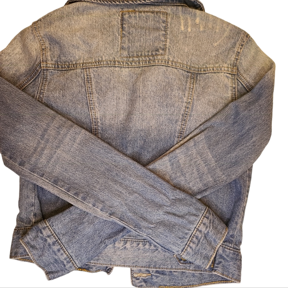 MUDD Blue Denim Distressed Jacket XS - Picture 6 of 7